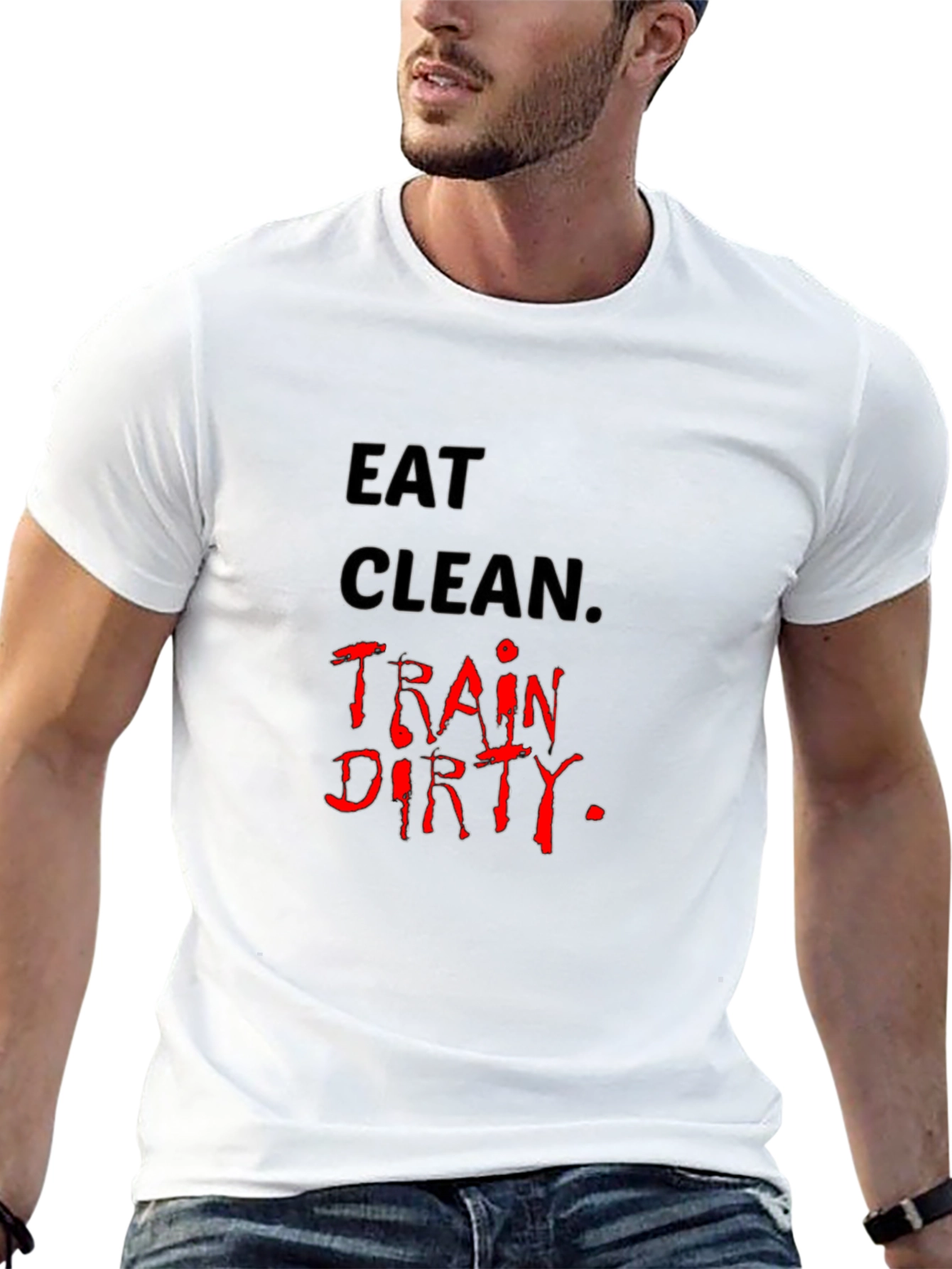 Eat Clean Train Dirty Black Graphic Tee