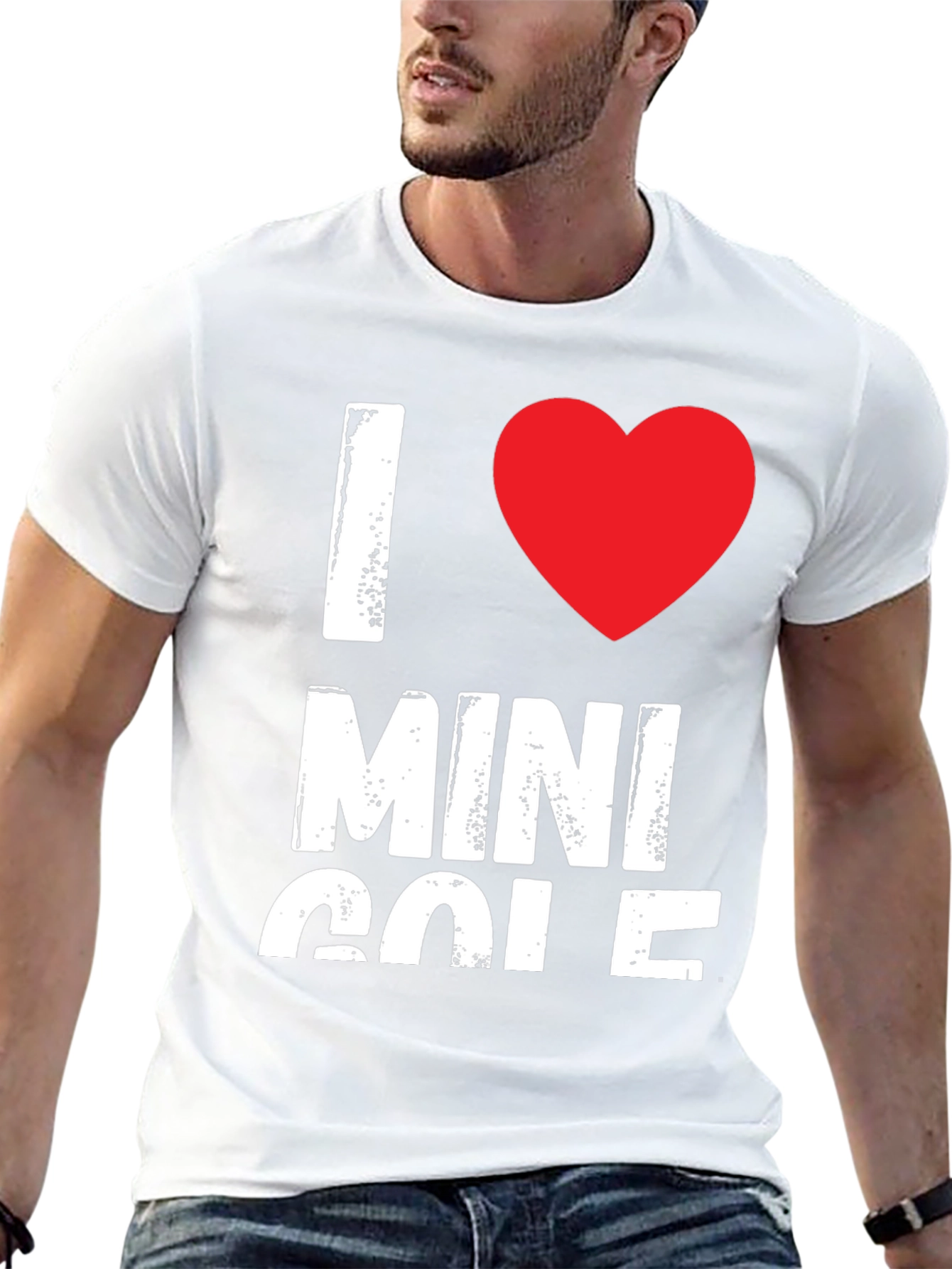 I Love Mini Golf Black Graphic T-Shirt