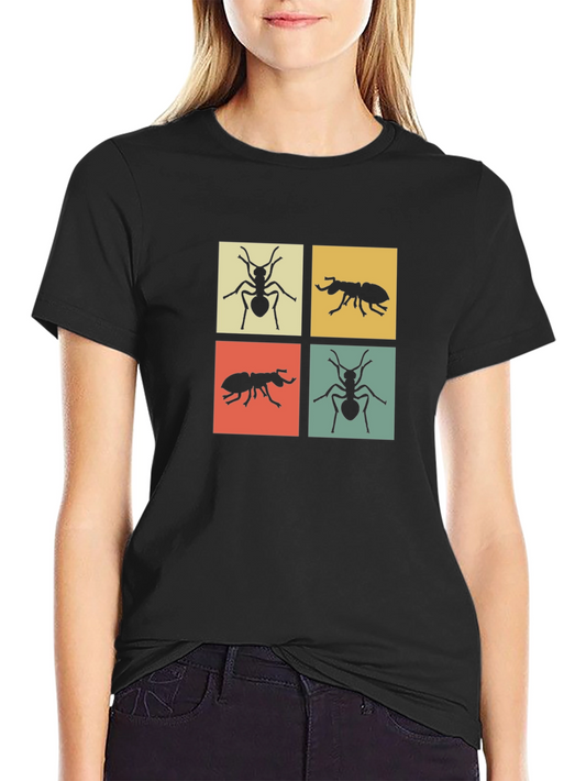 Ant Motif Graphic Tee - Modern Style