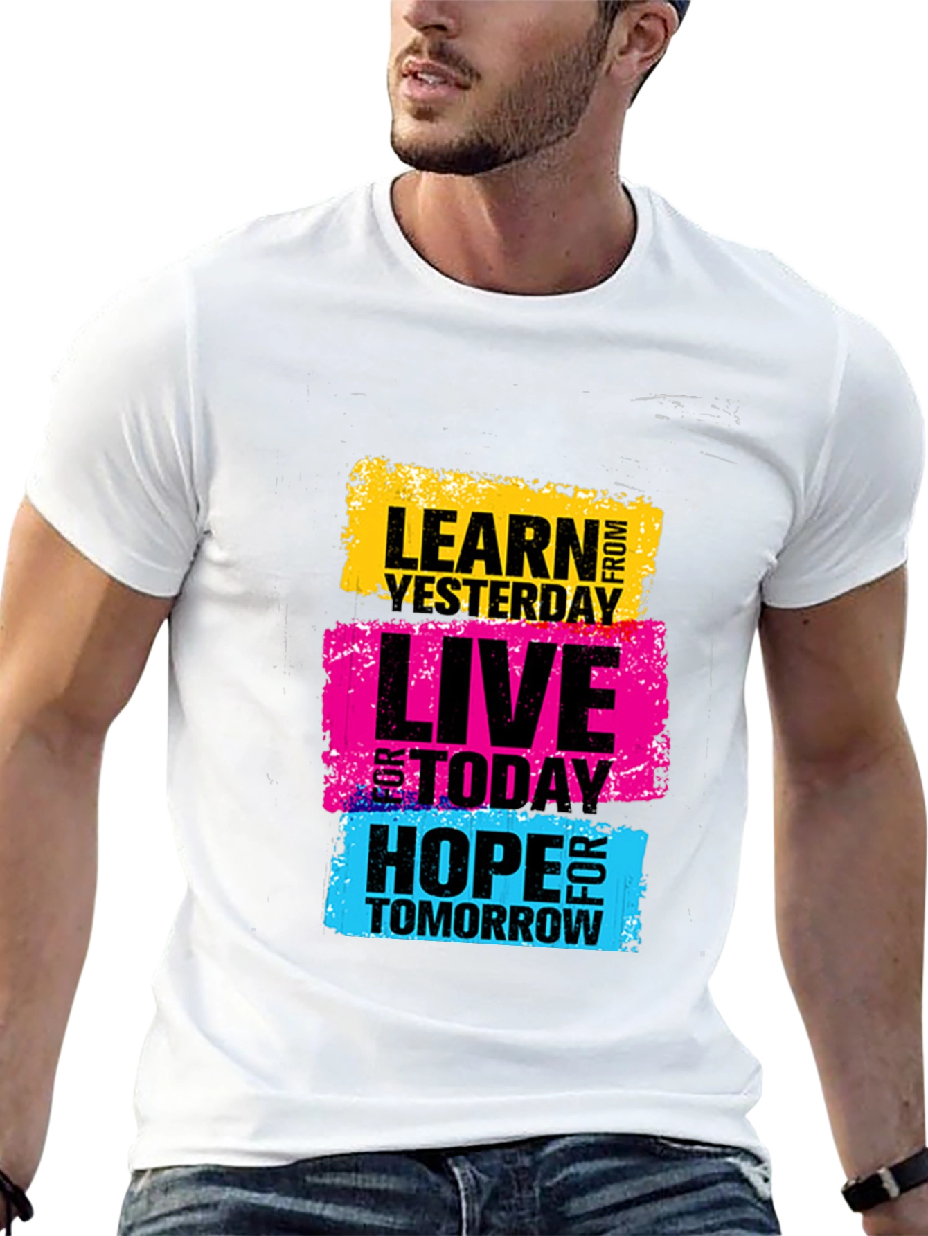 Motivational Graphic Tee - Learn Live Hope