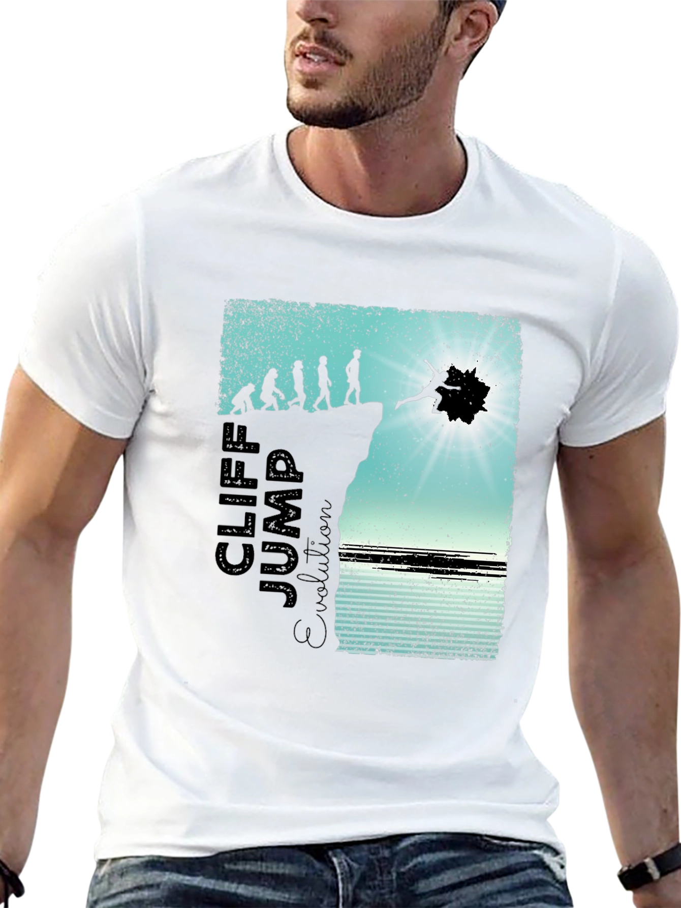 Cliff Jump Evolution Graphic T-Shirt