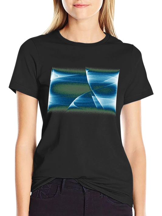 Abstract Blue Graphic Black T-Shirt