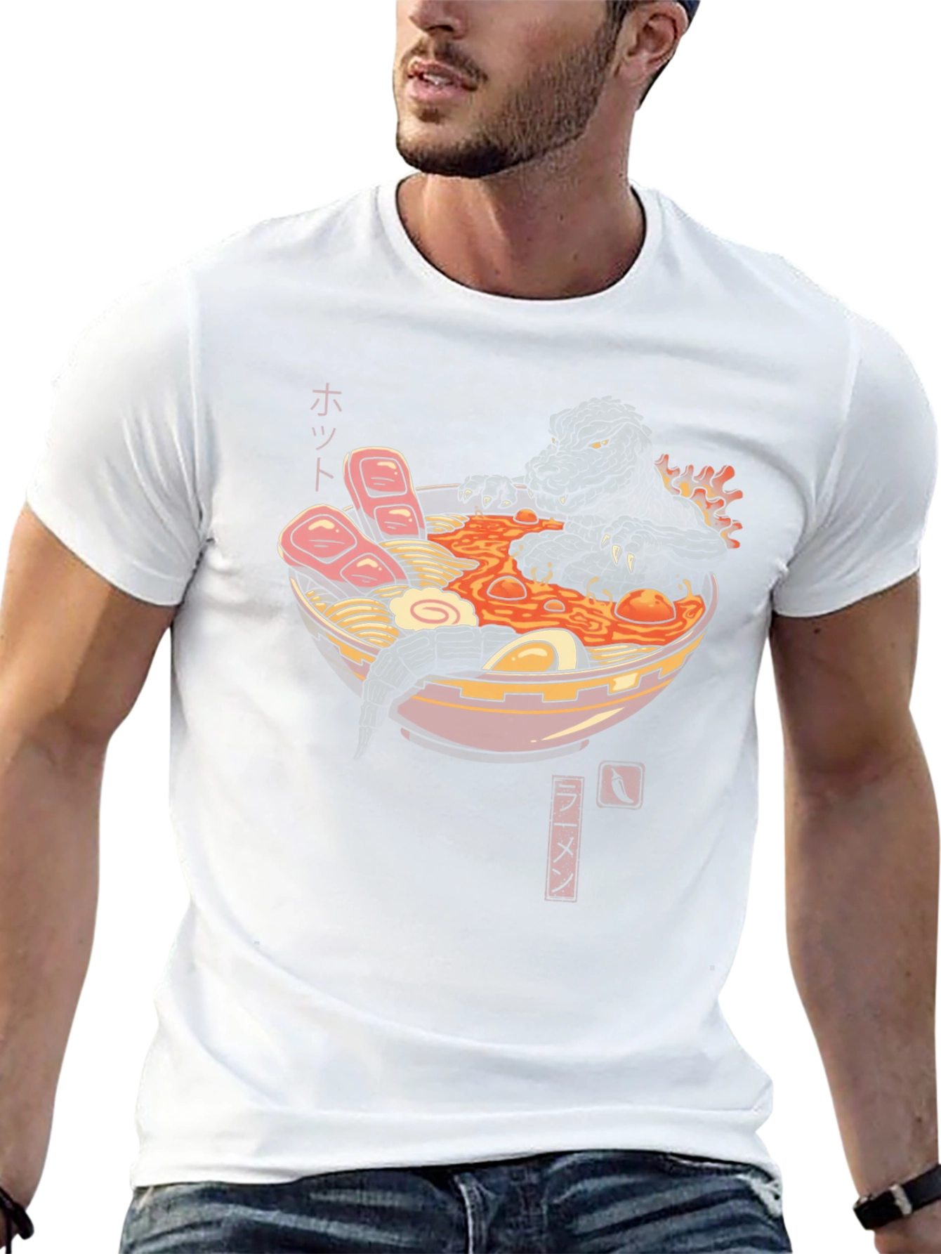 Godzilla Ramen T-Shirt - Monster Eats Noodles
