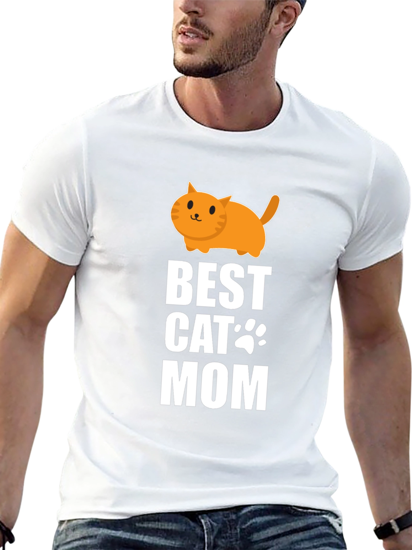 Best Cat Mom Graphic Tee - Black Cotton T-Shirt