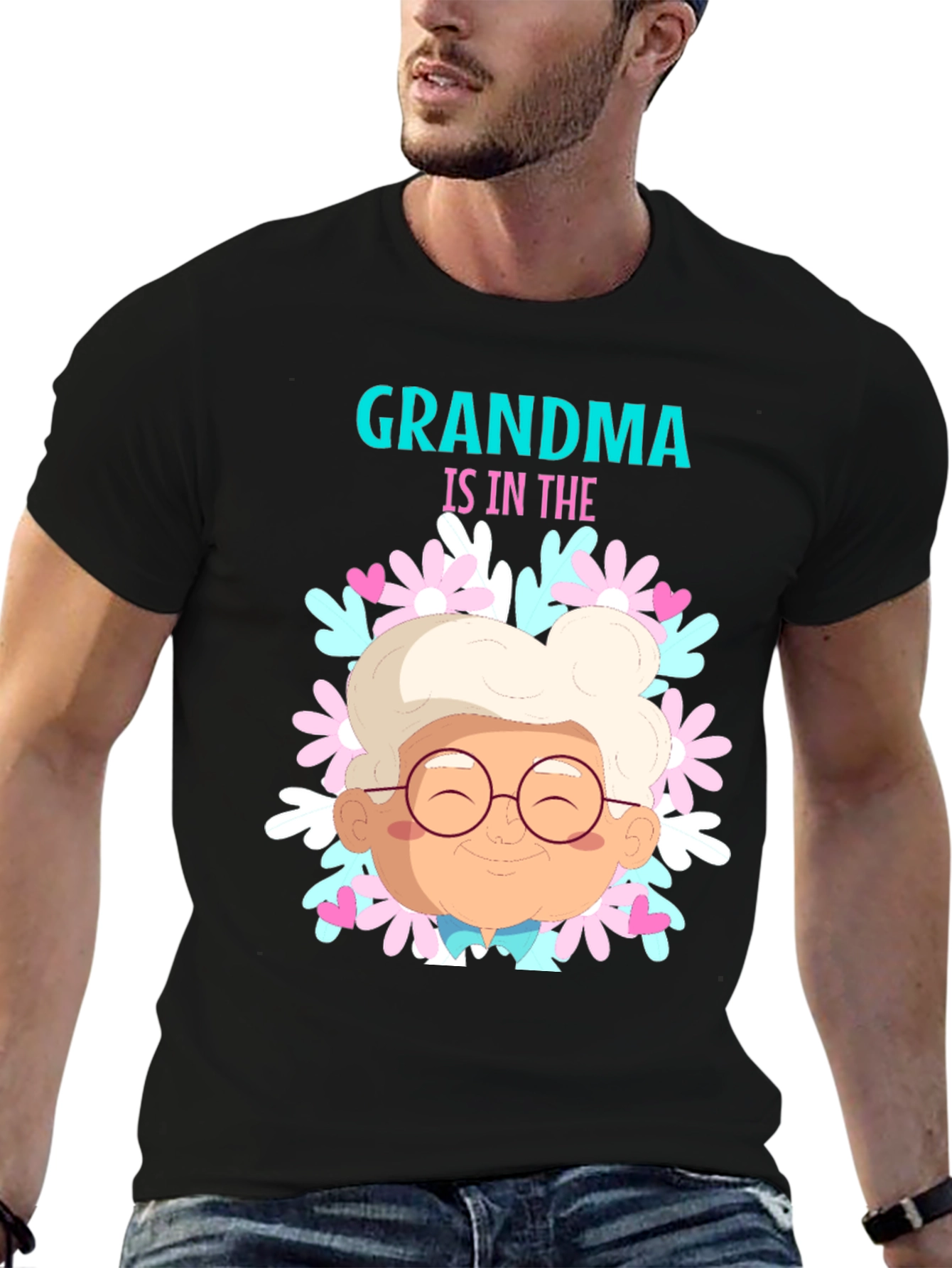 Grandma T-Shirt Cute Flower Design