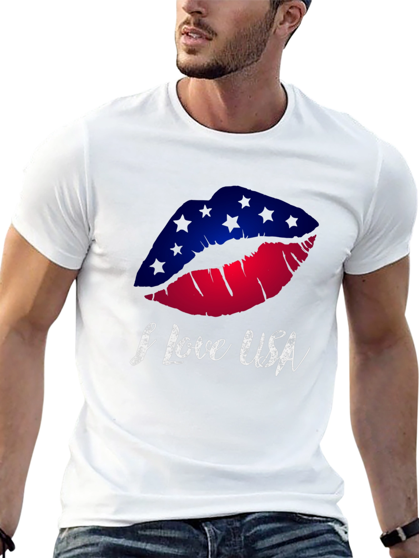 I Love USA Lips Graphic Tee