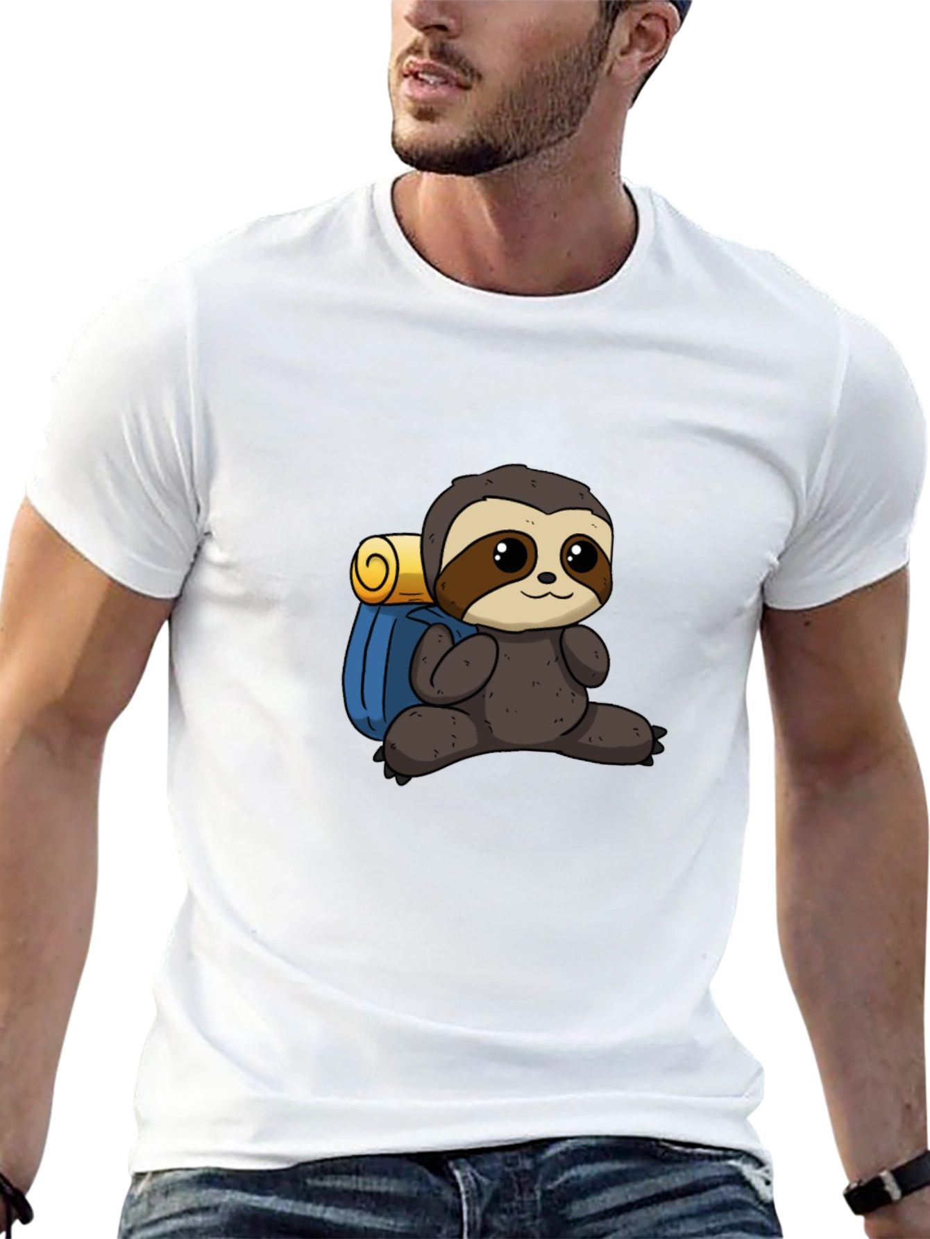 Sloth Hiker Graphic Tee - Cute Animal T-Shirt
