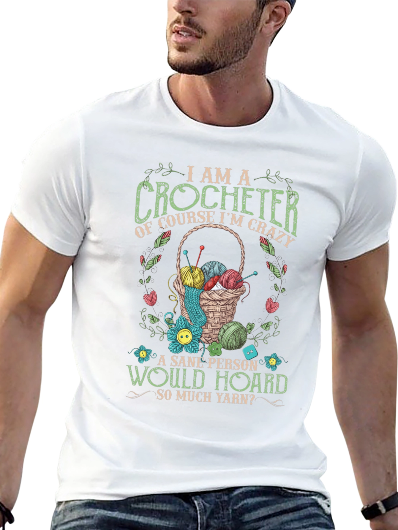 I Am A Crocheter T-Shirt: Crazy Yarn Lover Tee