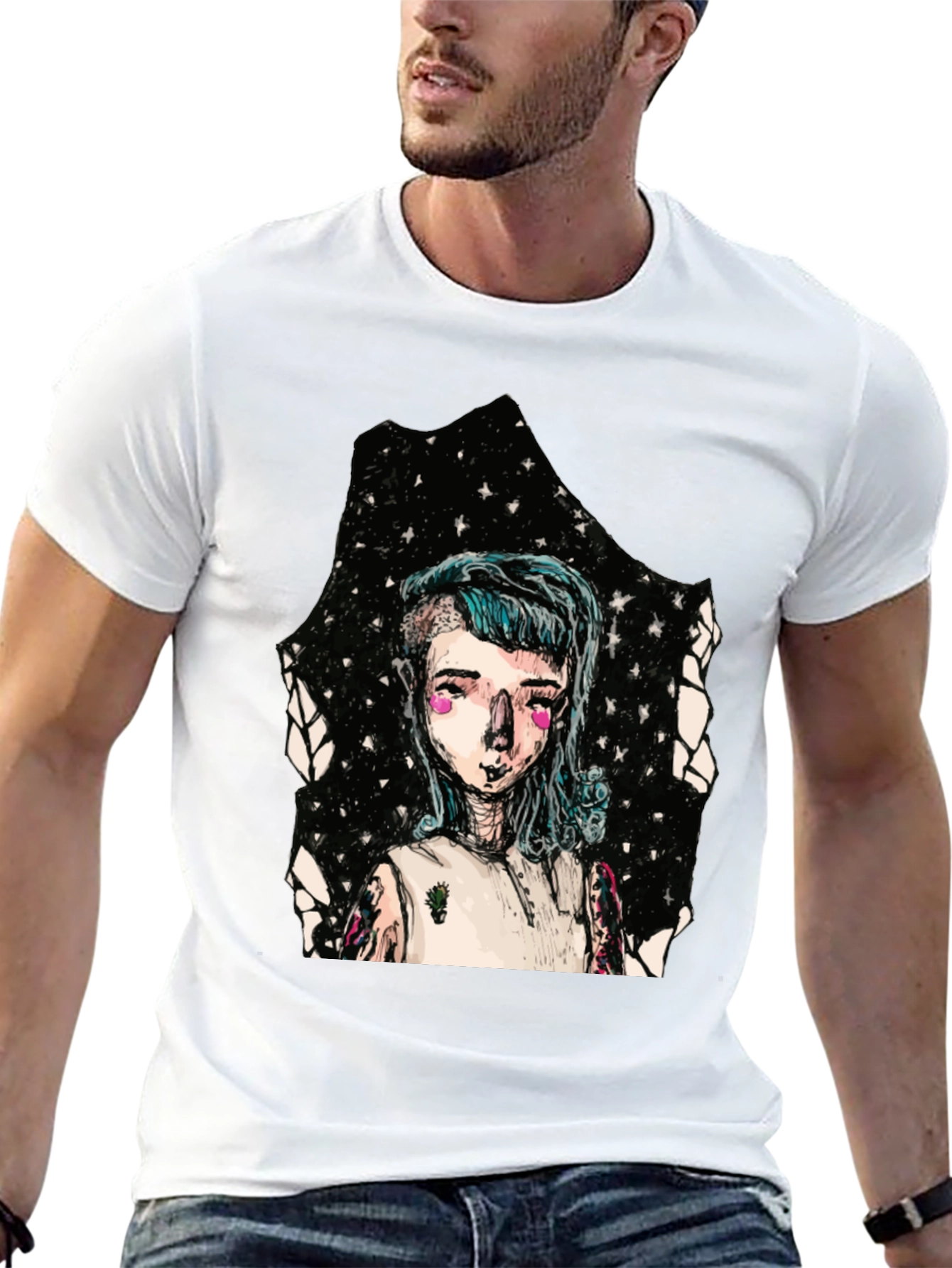 Edgy Graphic Tee - Unique Character Print