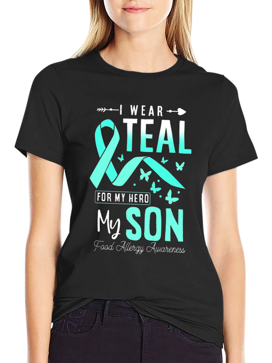 Teal Ribbon Food Allergy Awareness T-Shirt