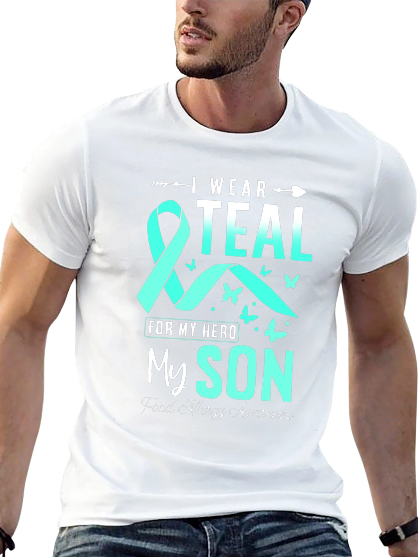 Teal Ribbon Food Allergy Awareness T-Shirt