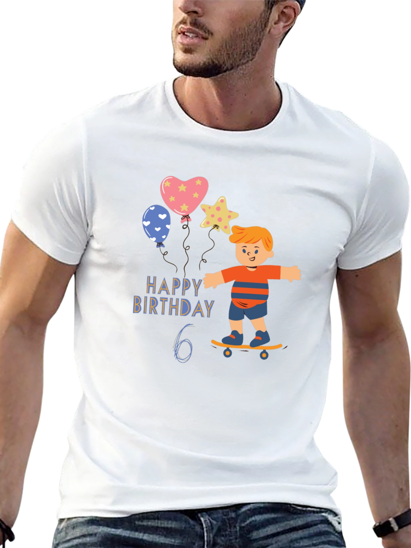 Happy 6th Birthday Skateboard T-Shirt