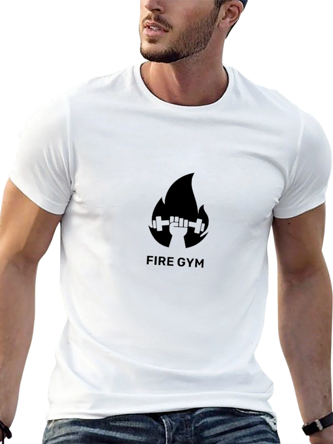 Fire Gym Black T-Shirt - Workout Motivation Apparel