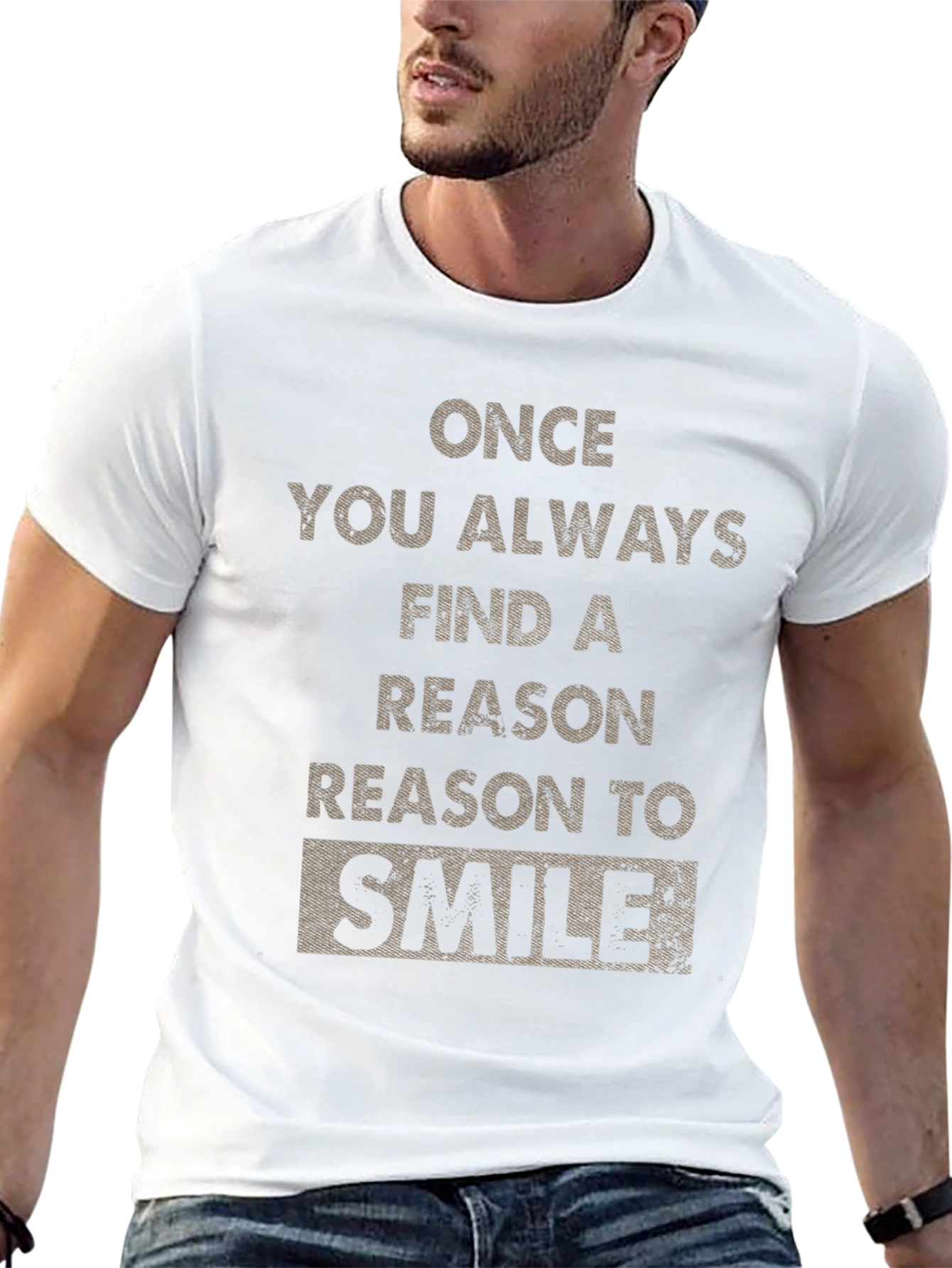 Reason to Smile Graphic Tee - Black Cotton T-Shirt