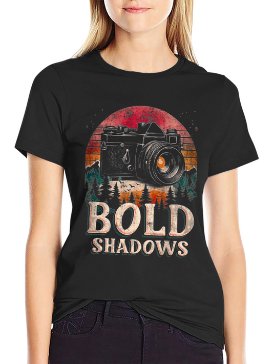Bold Shadows Camera Graphic T-Shirt