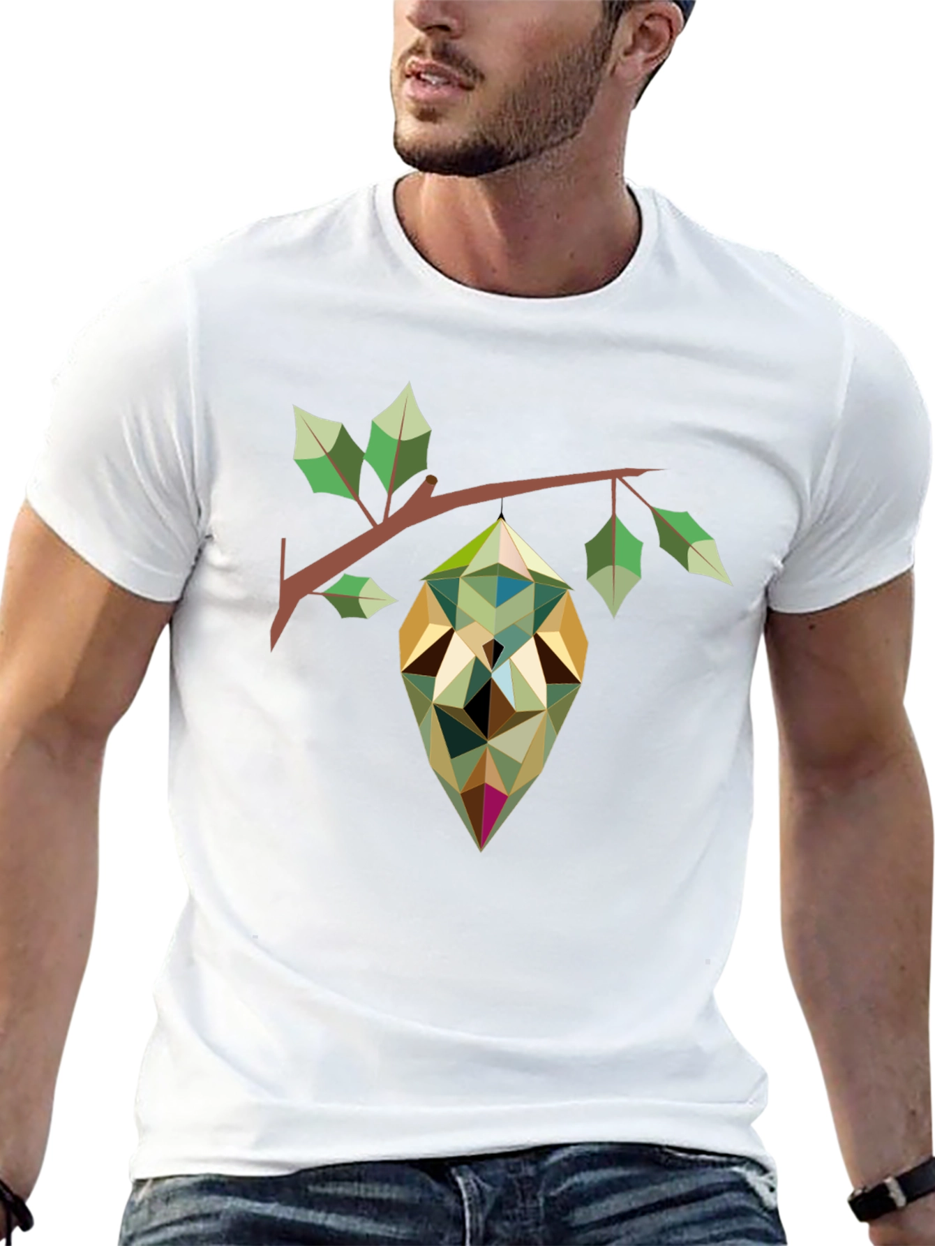 Geometric Pod Print Black T-Shirt