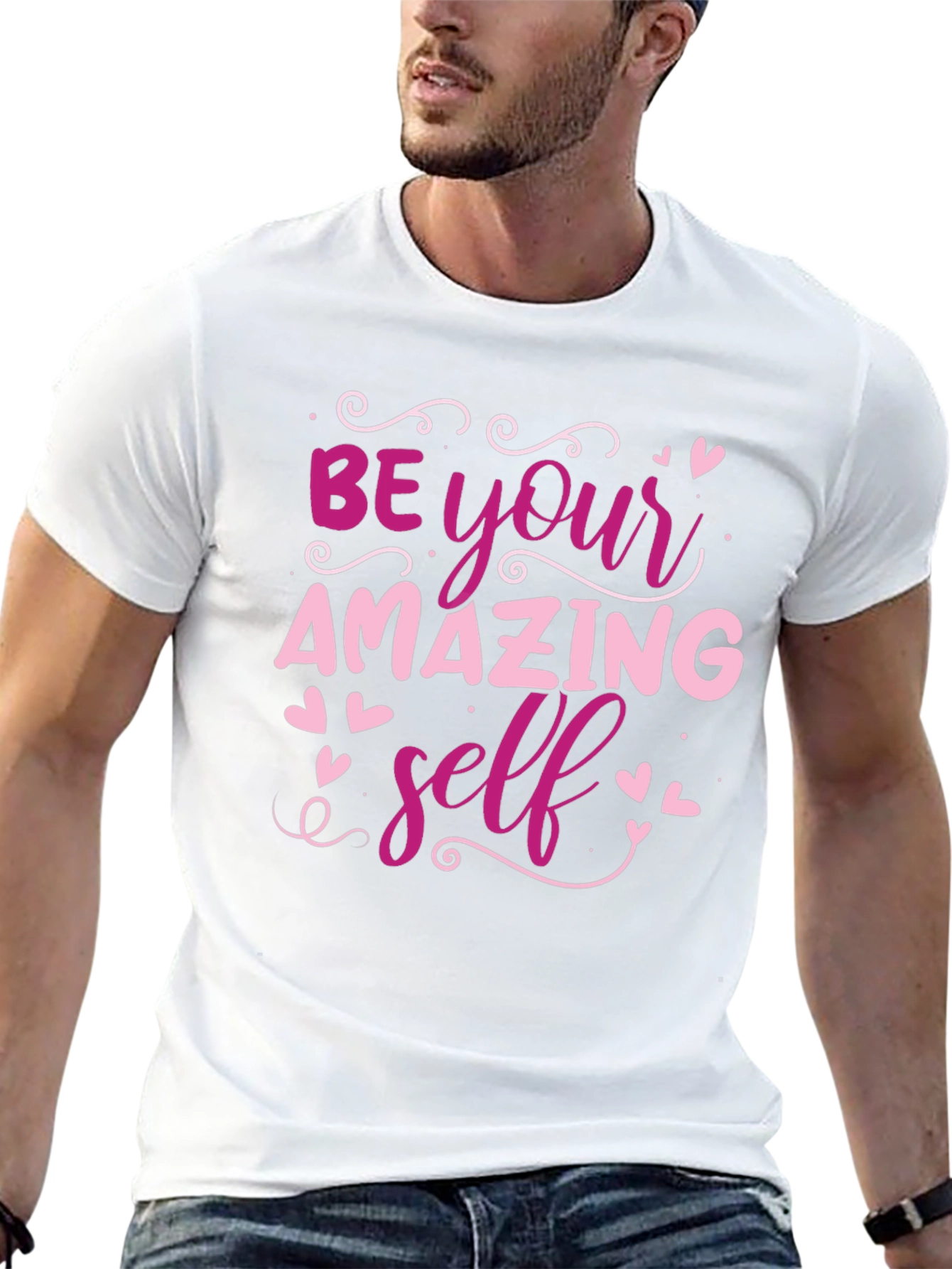 Be Your Amazing Self Black Graphic T-Shirt