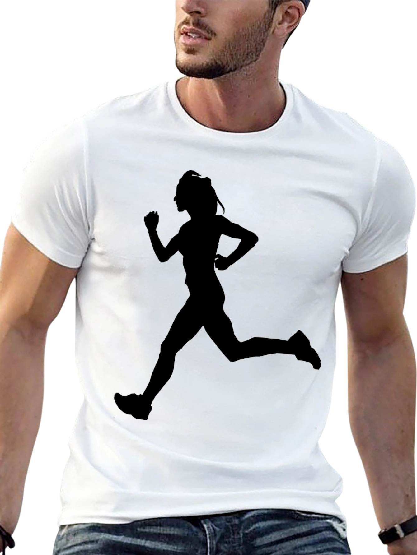 Runner Silhouette Black Graphic Tee