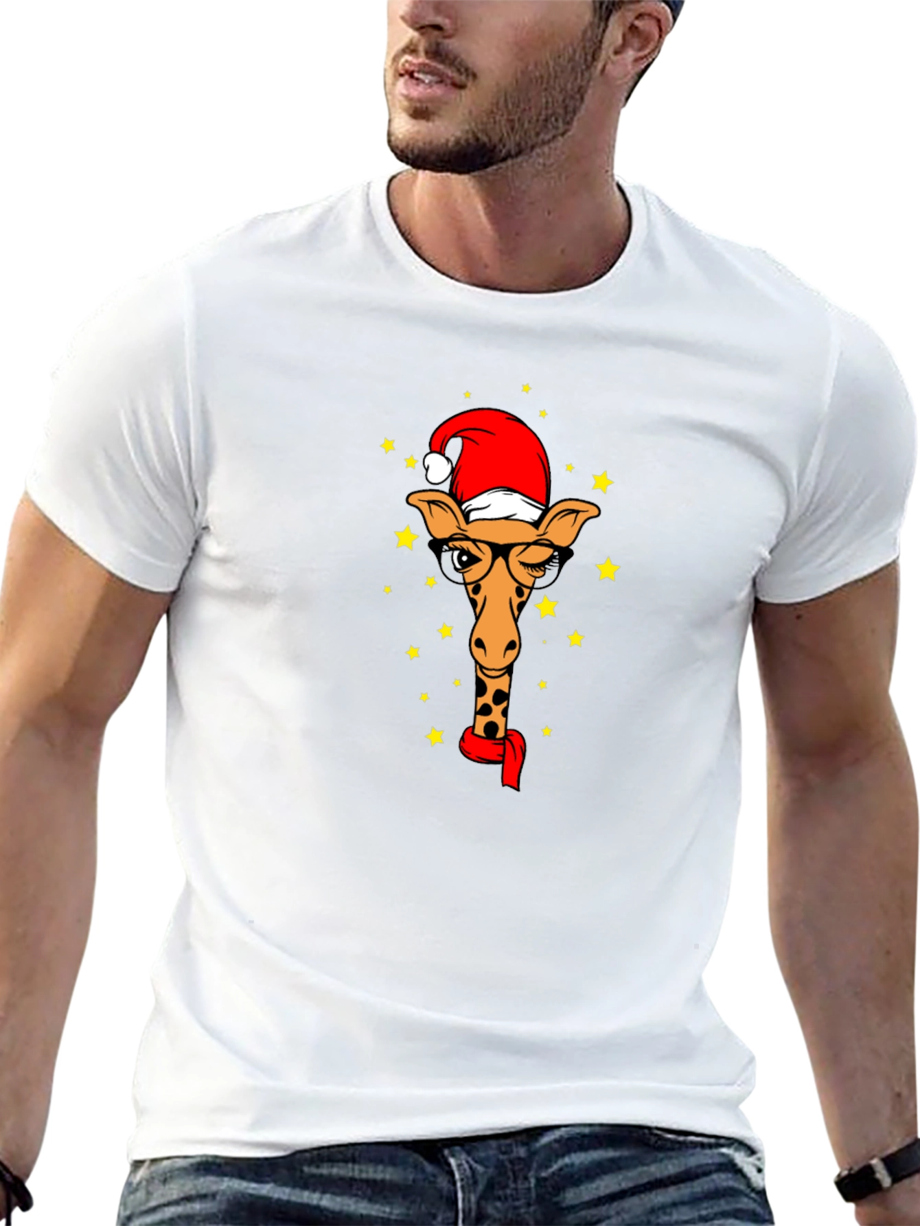 Festive Giraffe Tee - Holiday Style