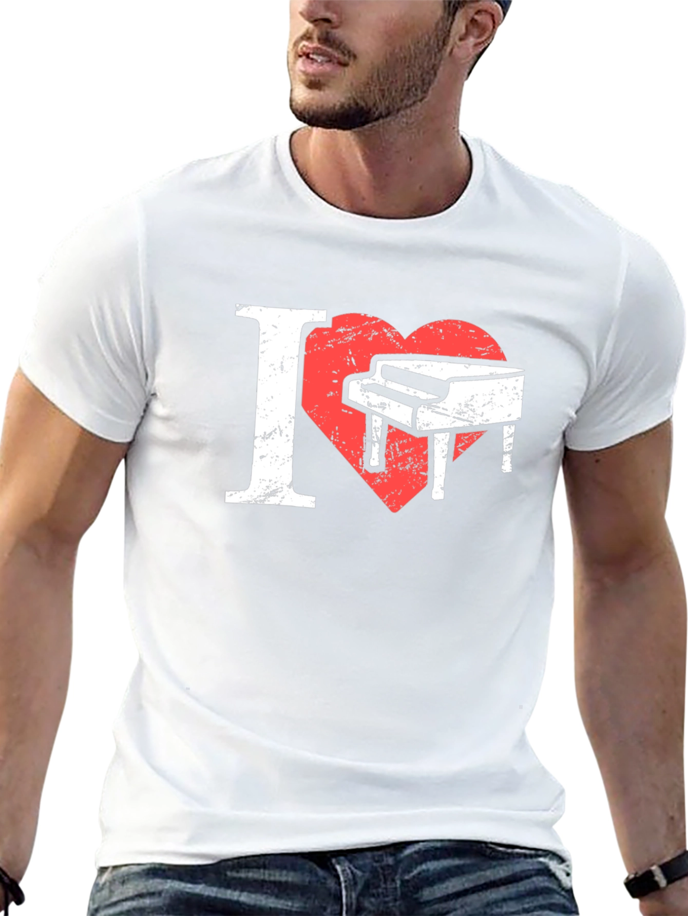 I Heart Piano Black T-Shirt