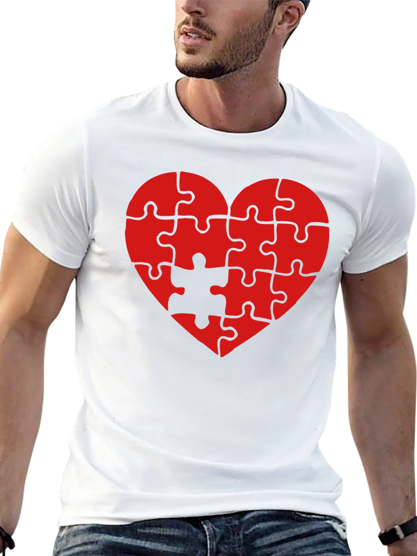 Heart Puzzle Piece T-Shirt - Love Completes You