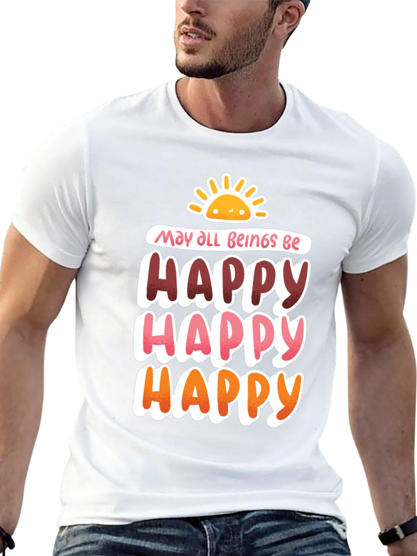 Happy Graphic Tee - May All Beings Be Happy
