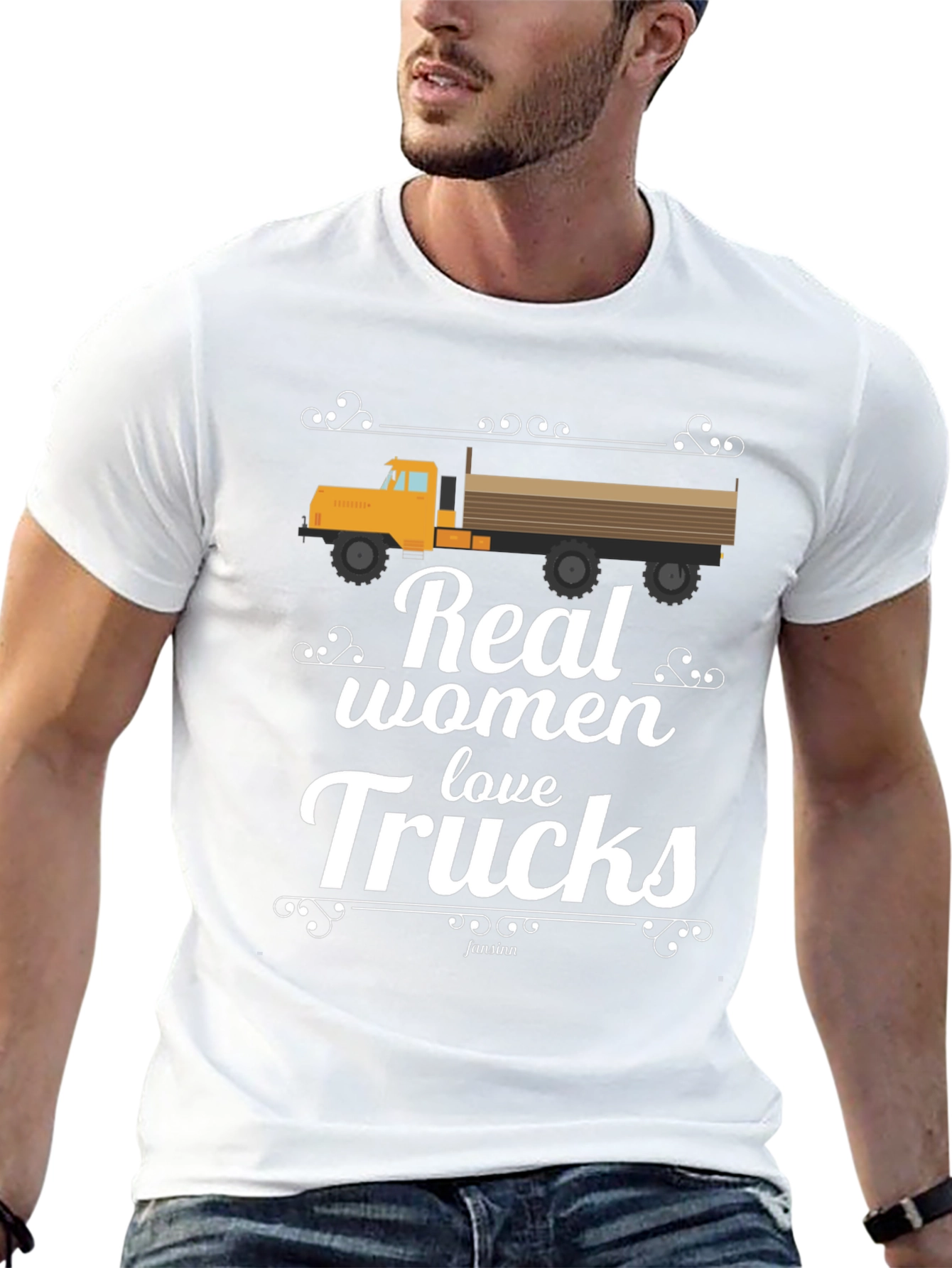 Real Women Love Trucks Black T-Shirt