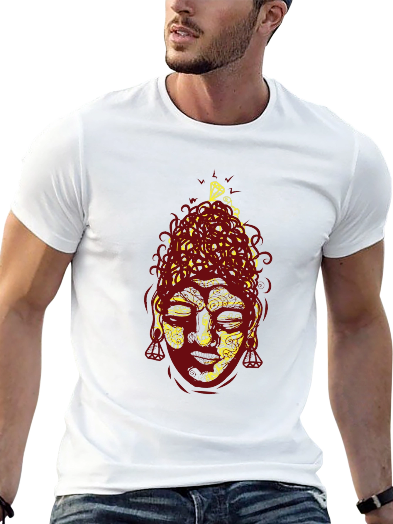 Buddha Graphic Print Tee - Black