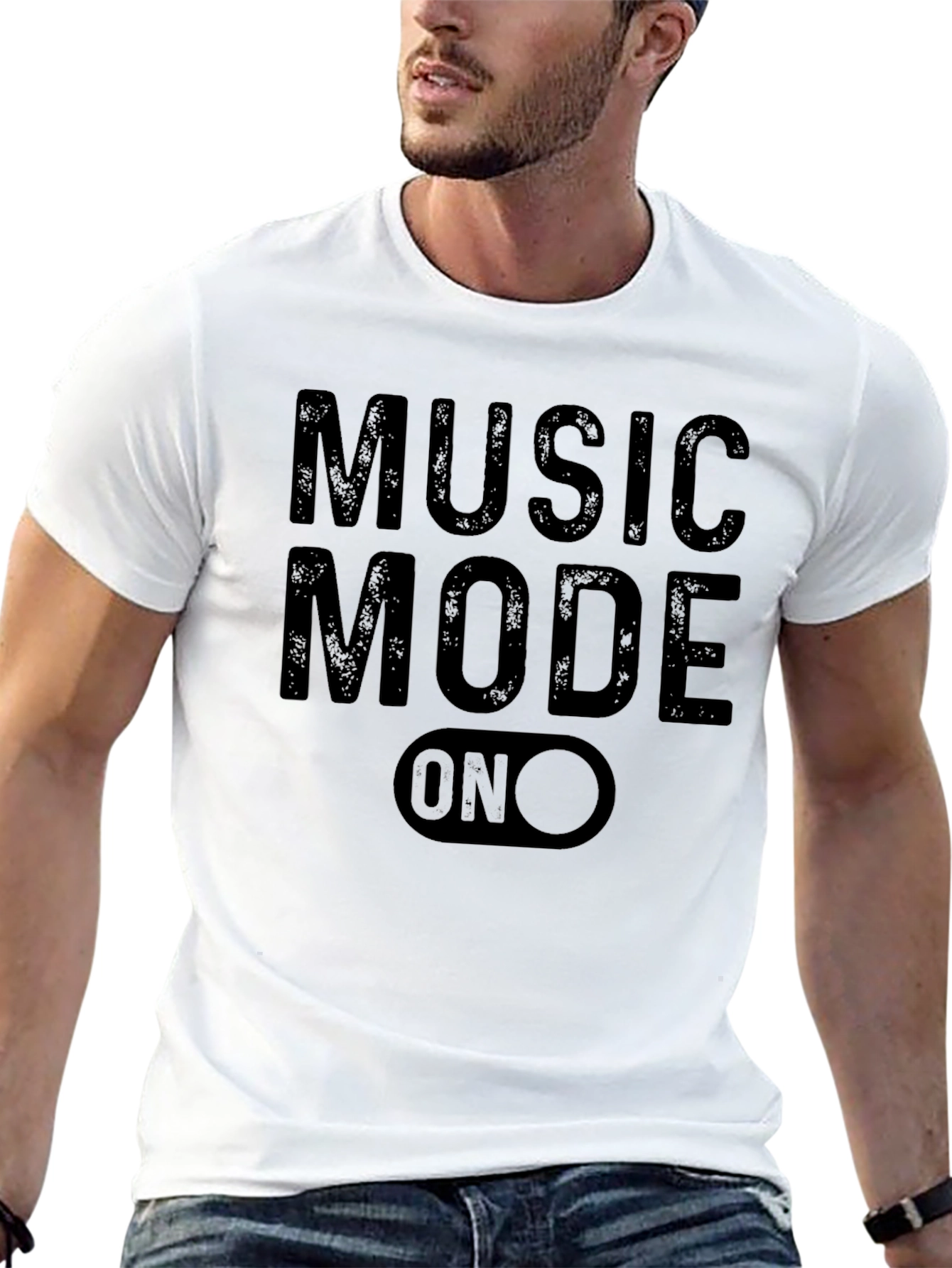 Music Mode On Black Graphic T-Shirt