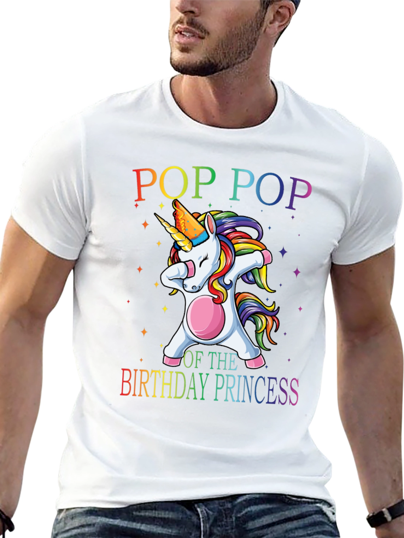 Pop Pop Birthday Princess Unicorn T-Shirt