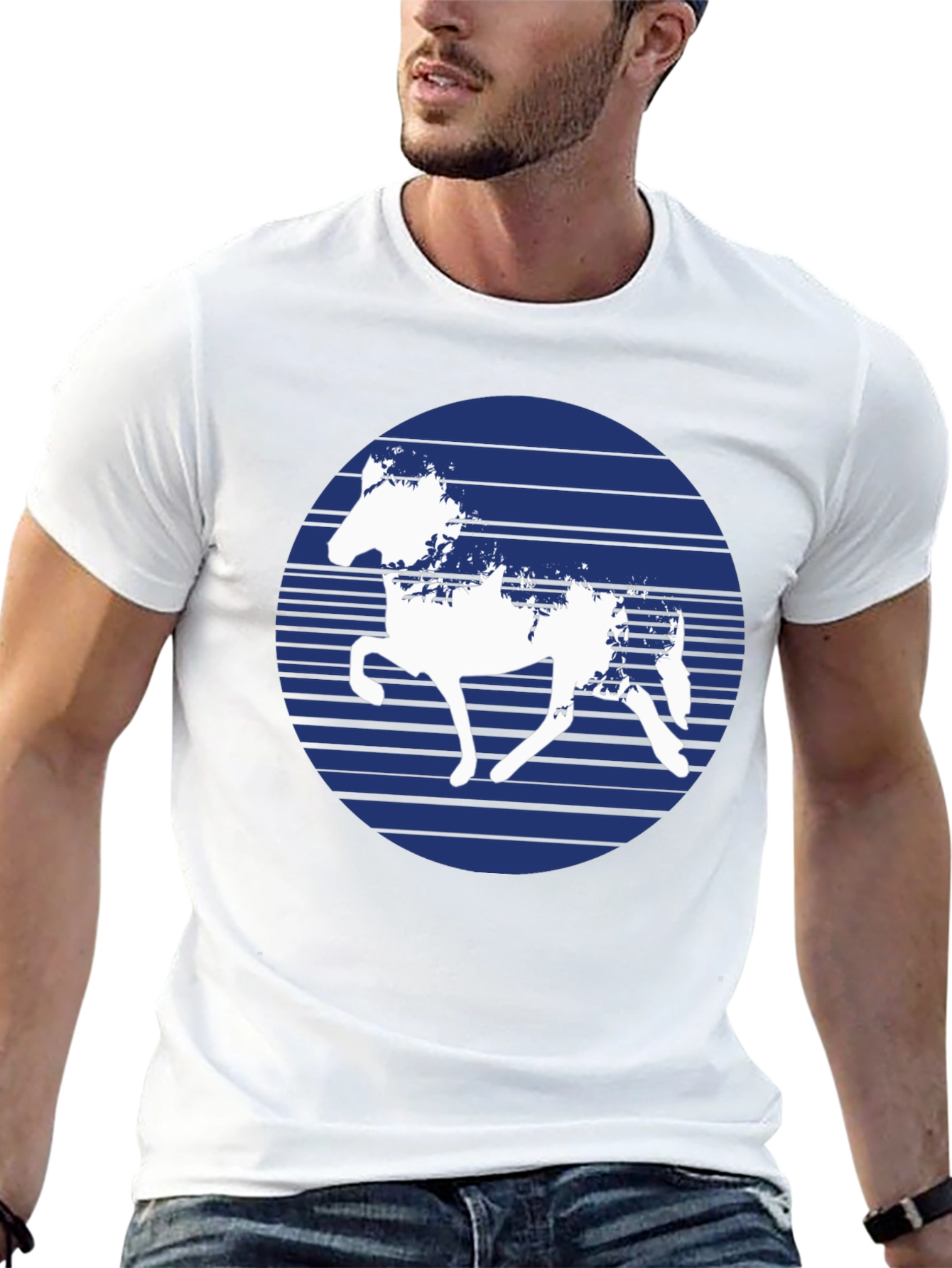Black Horse Silhouette Graphic T-Shirt