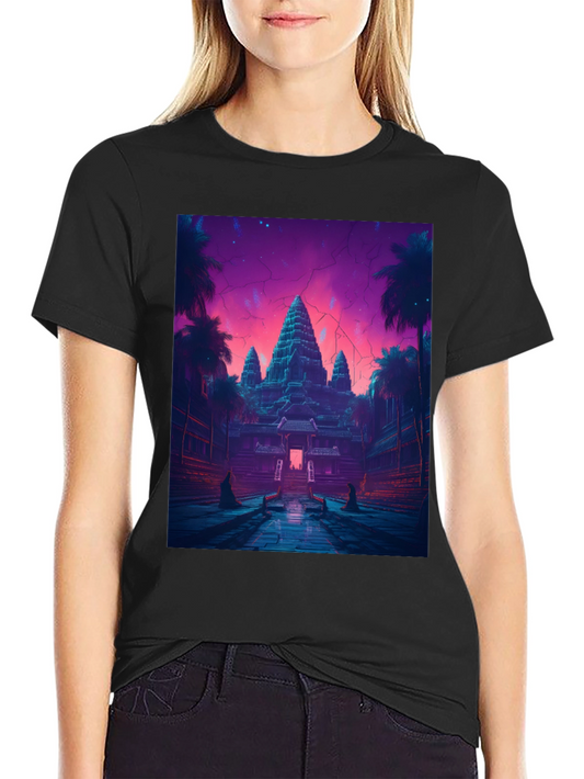 Angkor Wat Graphic T-Shirt - Retro Temple Design