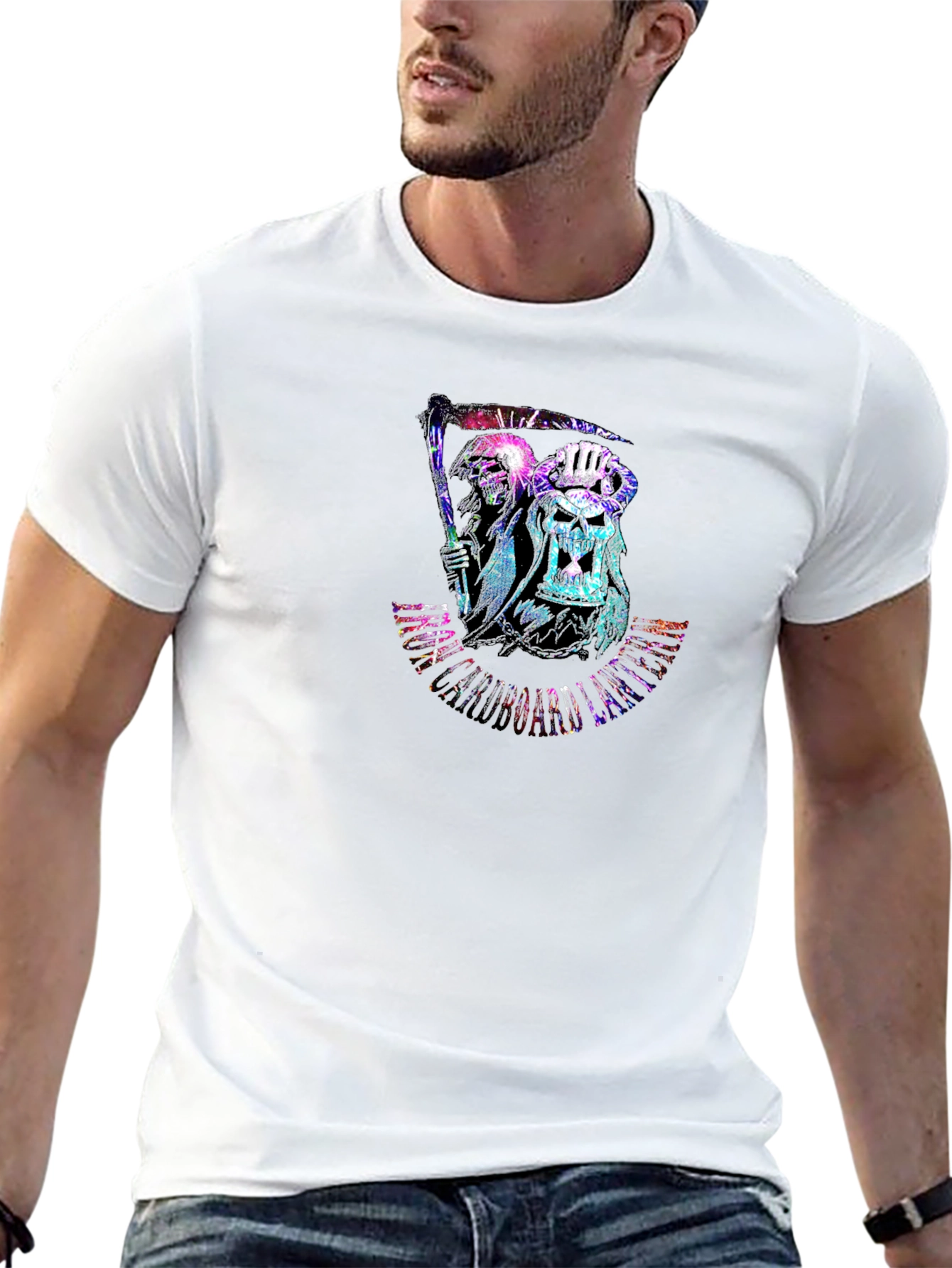 Grim Reaper Skull Graphic Black T-Shirt