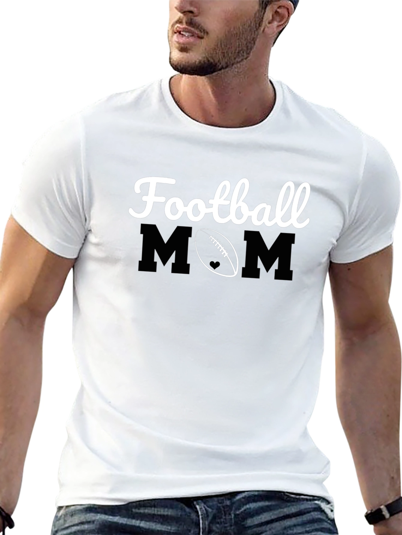 Football Mom Graphic T-Shirt - Black