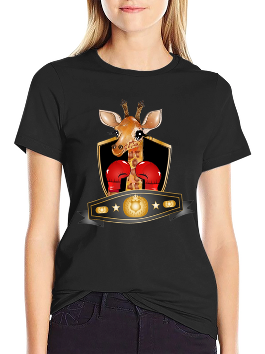 Giraffe Boxing T-Shirt - Funny Animal Tee