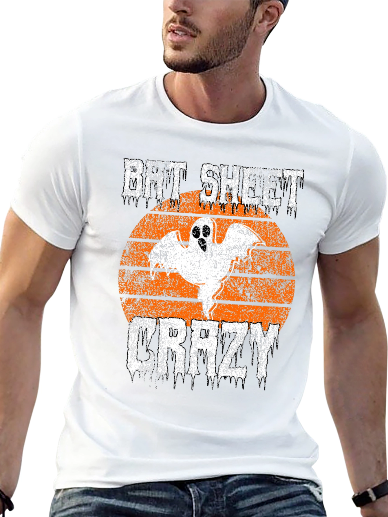 Bit Sheet Crazy Halloween Ghost Graphic Tee