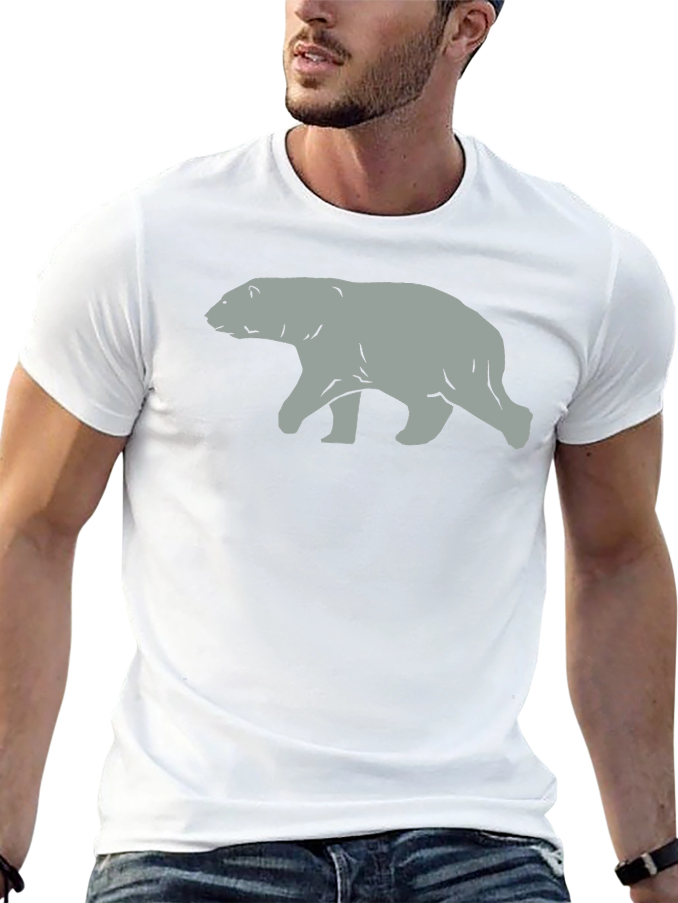 Polar Bear Graphic Tee - Classic Black Cotton T-Shirt