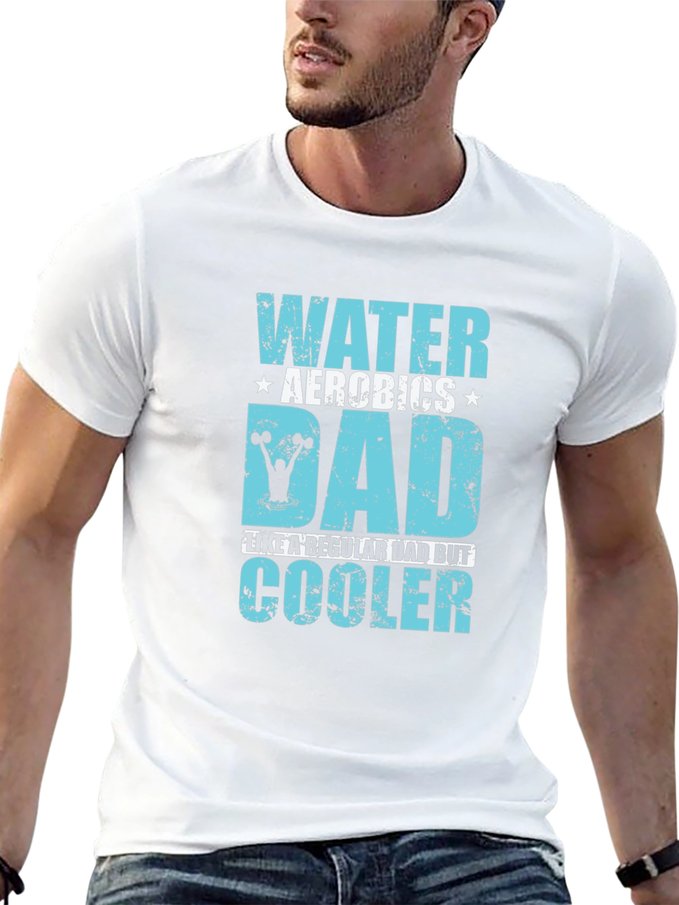 Water Aerobics Dad Graphic T-Shirt - Cooler Than Regular!