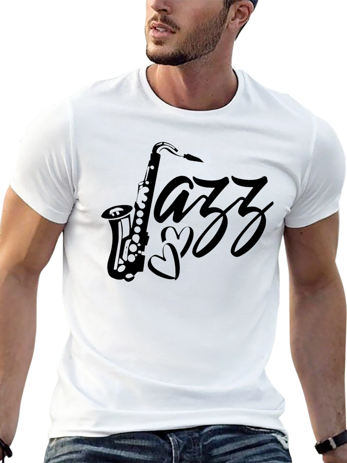 Jazz Saxophone Black T-Shirt