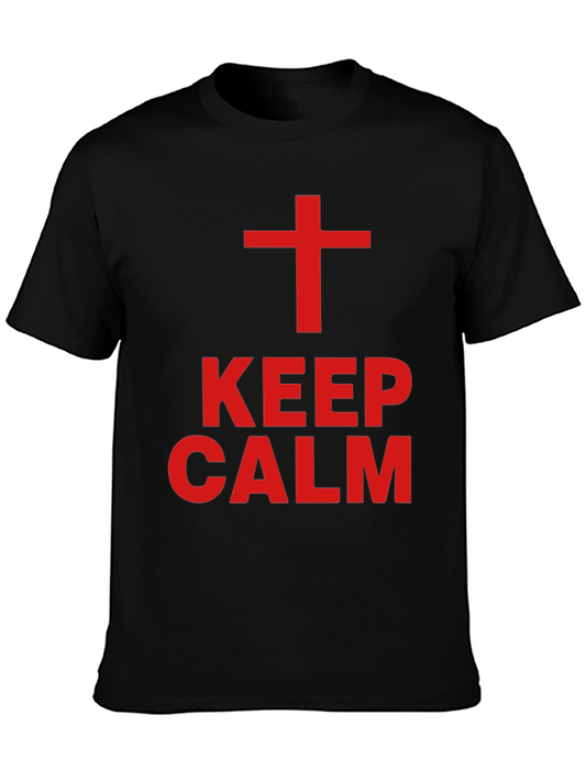 Keep Calm Christian Tee - Red Cross Design