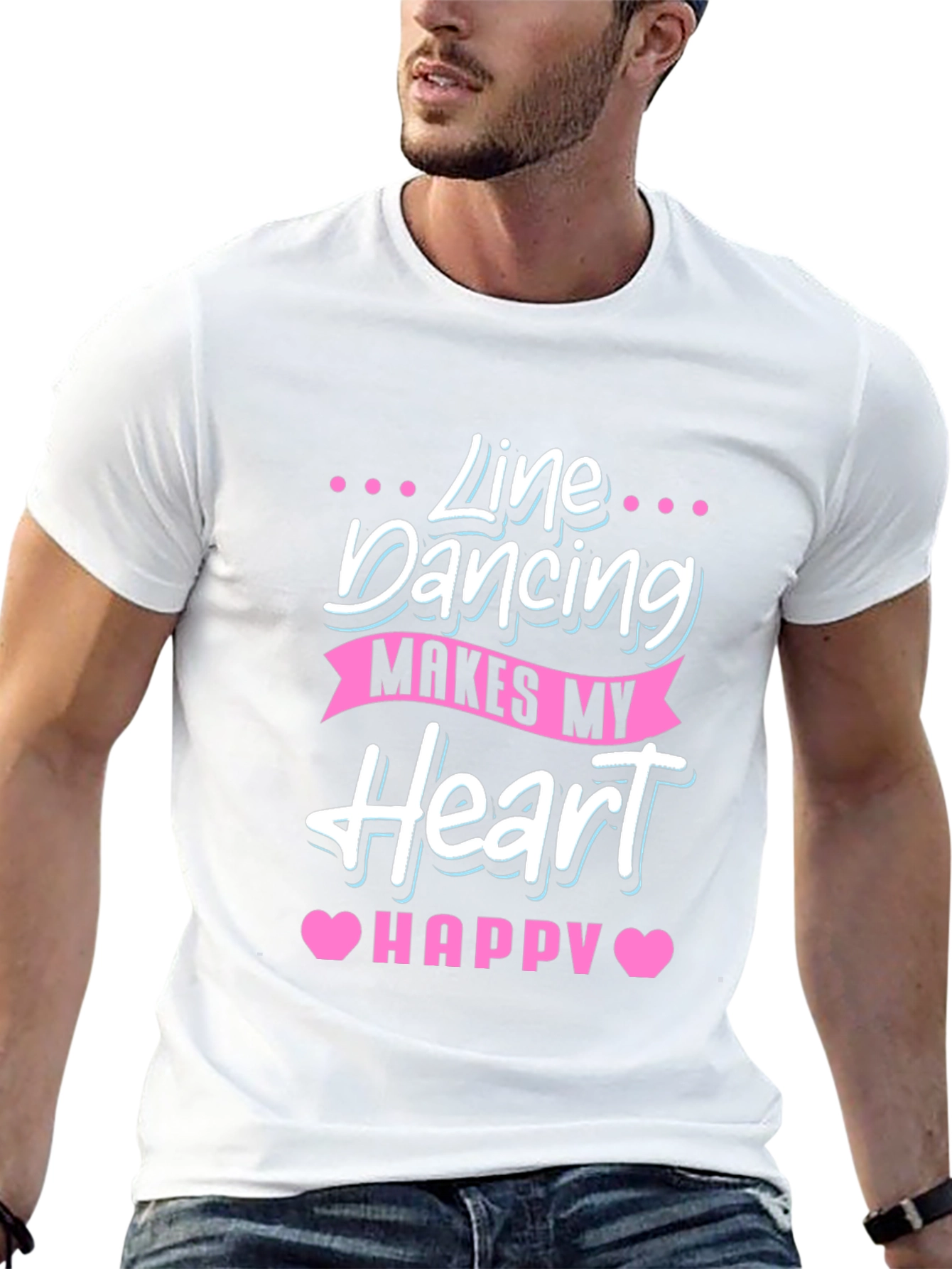 Line Dancing Makes My Heart Happy Black T-Shirt