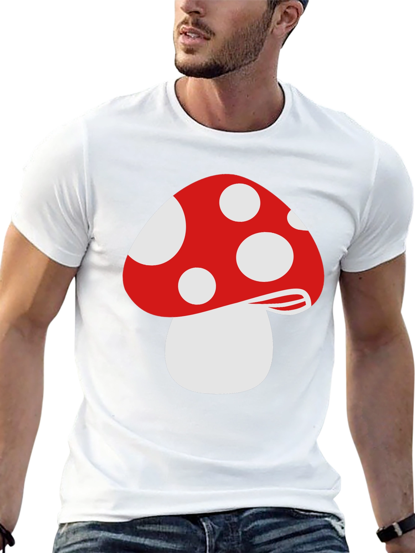 Mushroom Graphic T-Shirt - Stylish Black Tee