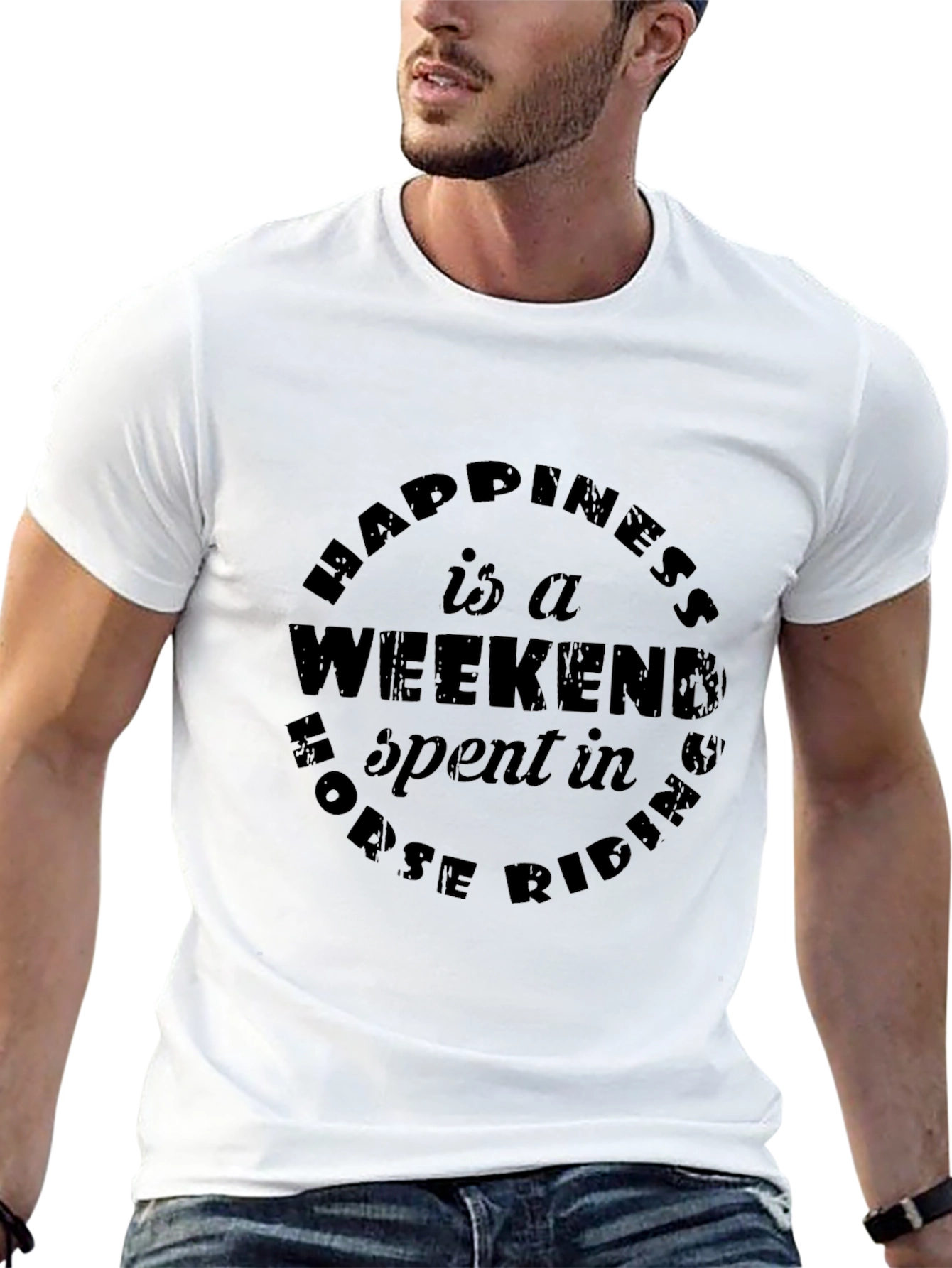 Horse Riding Weekend T-Shirt - Mens Black Tee