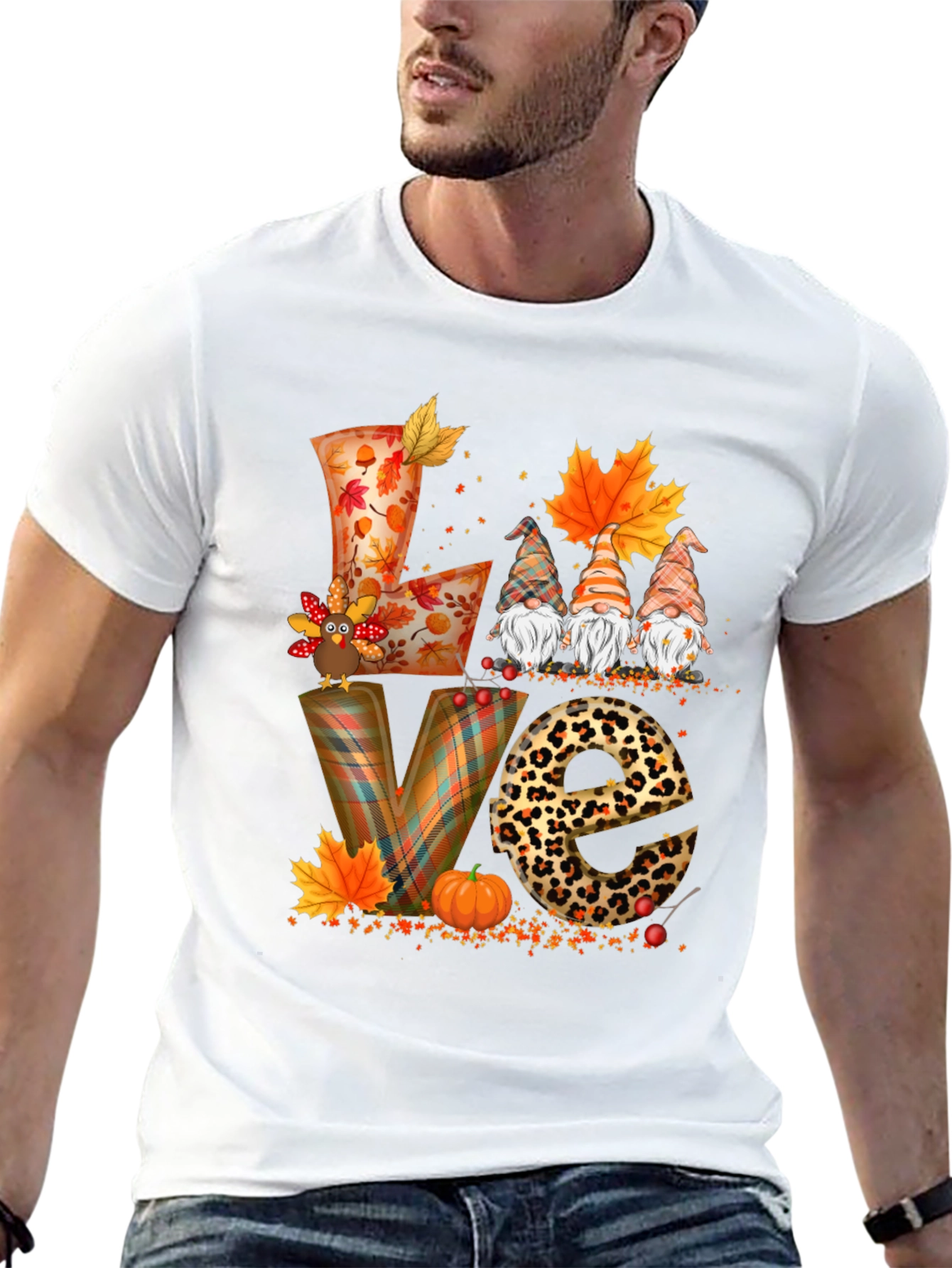 Fall LOVE T-Shirt with Gnomes and Autumn Designs
