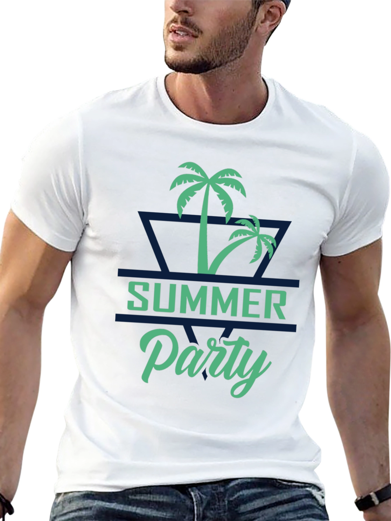 Summer Party Palm Tree Graphic T-Shirt