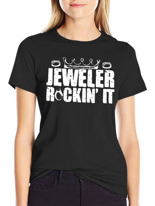 Jeweler Rockin It Graphic Tee - Black Cotton Shirt