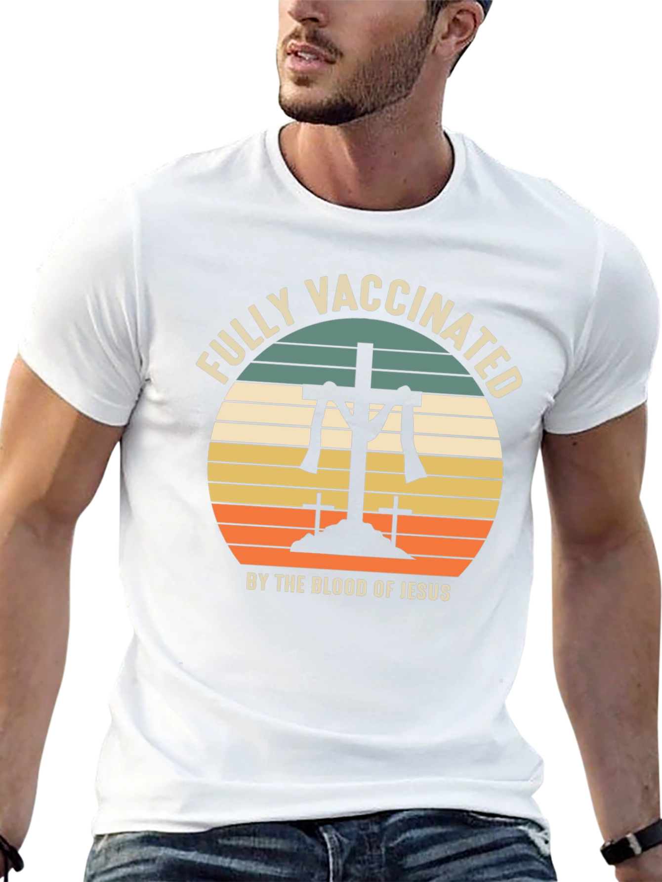 Fully Vaccinated by The Blood of Jesus Graphic T-Shirt