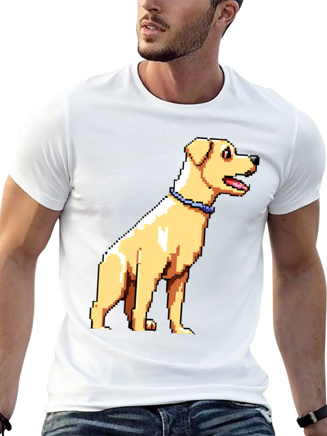 Pixel Art Dog Graphic T-Shirt