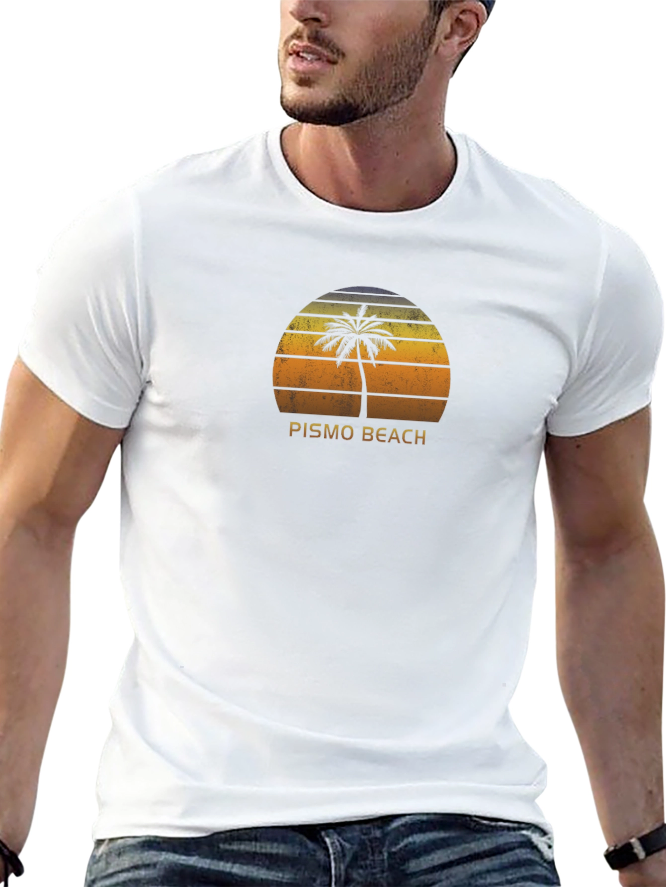 Pismo Beach Sunset Palm Tree T-Shirt