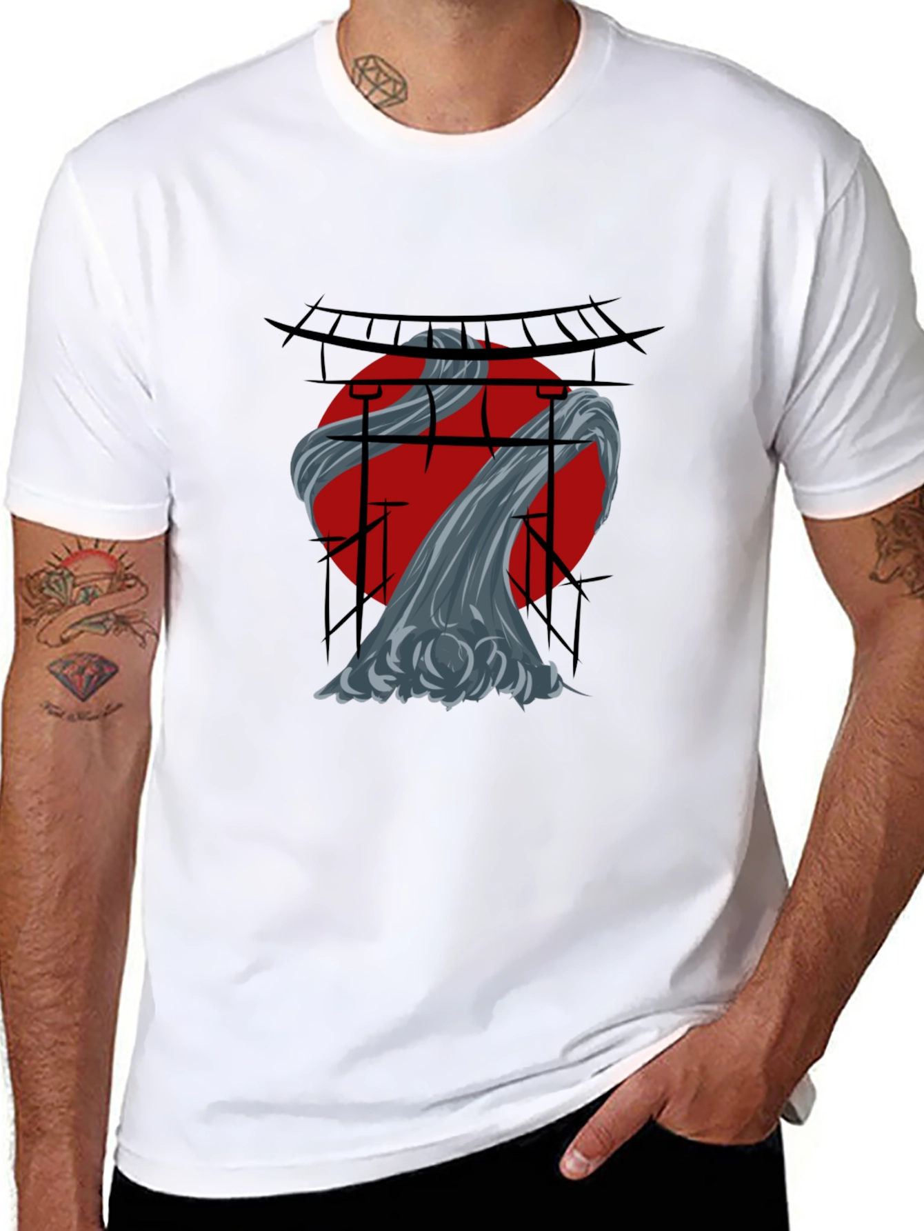 Japanese Art Graphic T-Shirt - Black